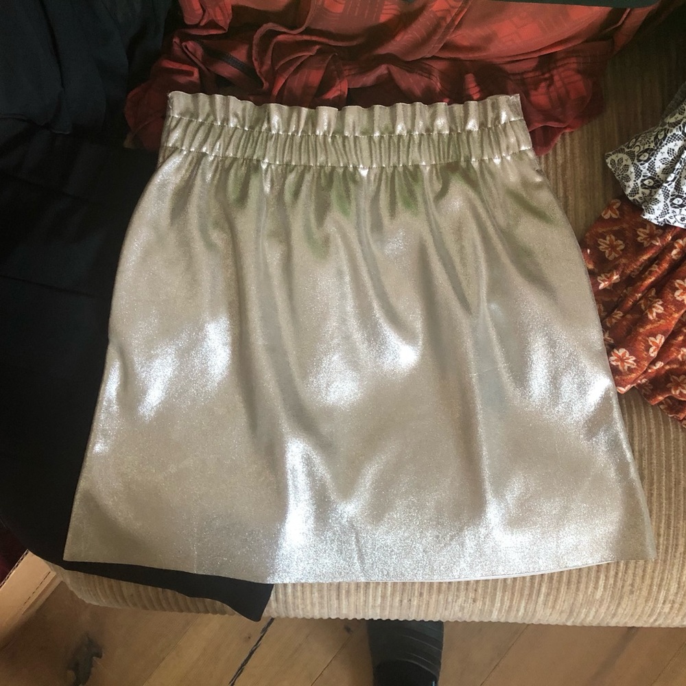 Silver paper bag mini skirt POCKETS !